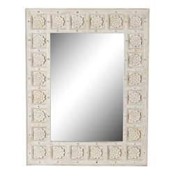 Wall mirror DKD Home Decor White Mango wood Stripped (93,5 x 4,7 x 120,3 cm) (S3015711) - Teknashop Ltd