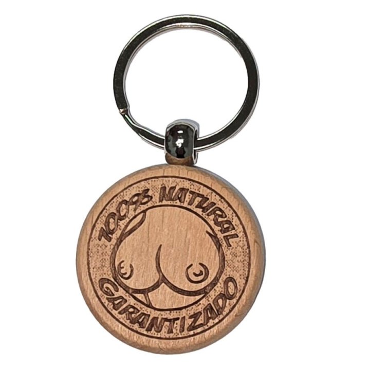 DIABLO PICANTE - WOODEN BREAST-SHAPED KEYCHAIN - D-243972 - Teknashop Ltd