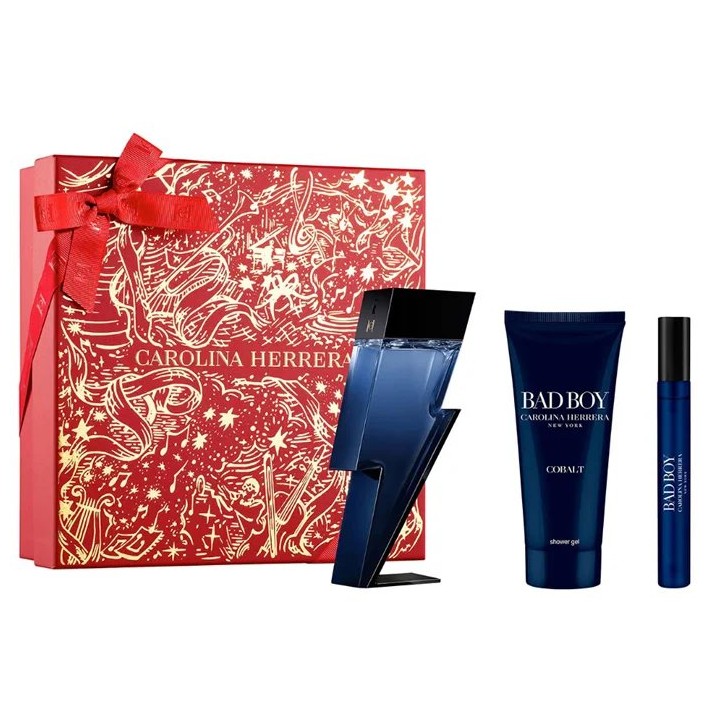 Carolina Herrera Bad Boy Cobalt Eau De Perfume Spray 100ml Set 3 Pieces - man - Teknashop Ltd