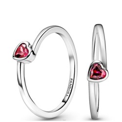 Ladies' Ring Pandora CLEAR TILTED HEART SOLITAIRE - RING - SIZE 56 (S72105882)