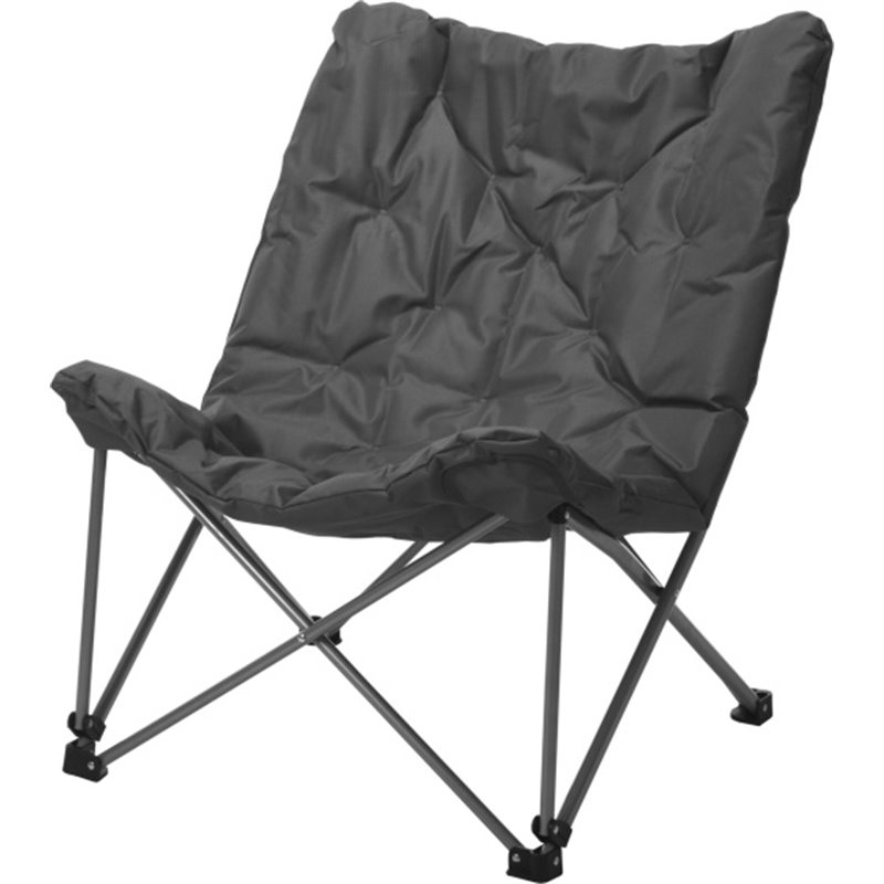 Camping Chair Foldable with Cushion Gray 83x74x91 cm