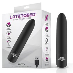 Shoty Vibrating Bullet USB 10 Speeds Powerful Motor Black