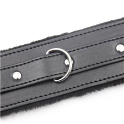 Collar With Metal Leash Black