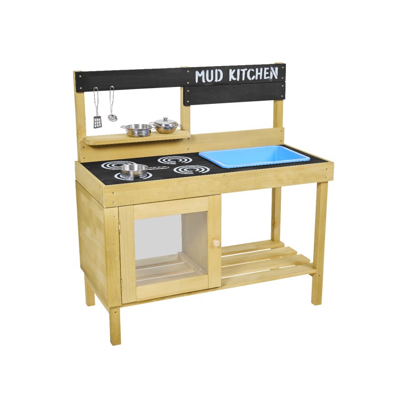 Wooden Mud Kitchen with Oven, Sink & Accessories - Teknashop Ltd