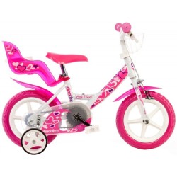 Little Heart 12 Inch 21 cm Girls Rim Brakes White/Pink