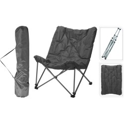 Camping Chair Foldable with Cushion Gray 83x74x91 cm - Teknashop Ltd