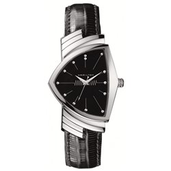 Men's Watch Hamilton VENTURA SS BLACK DIAL - BLACK LEATHER STRAP (S7289381)