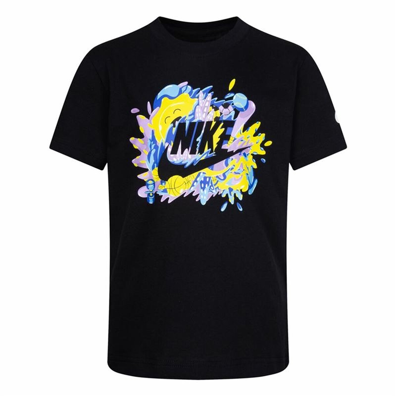 Child's Short Sleeve T-Shirt Nike Sport Splash Black (S64123734)