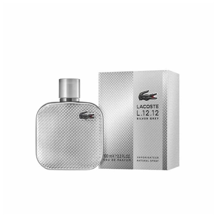 Lacoste L.12.12 Silver Grey Eau De Parfum Spray 100ml - unisex - Teknashop Ltd
