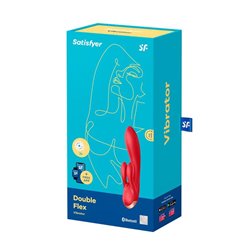 SATISFYER DOUBLE FLEX VIBRADOR ROJO CON APP 1UN;MUJER