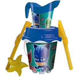 MOCHILA CUBO PLAYA CASTILLO PAW PATROL CON CEDAZO, PALA, RASTRILLO Y MOLDES 18 CM