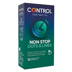 Condoms Non Stop Dots & Lines Control (12 uds) (S4003701)