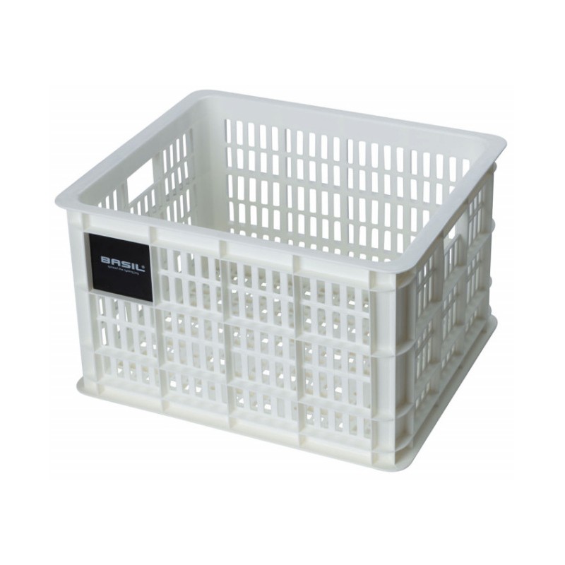 bicycle crate recycled M 29,5 liter white - 21138 - Teknashop Ltd