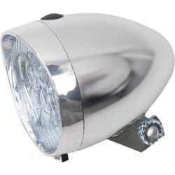 Retro basic headlight battery led chrome - Teknashop Ltd