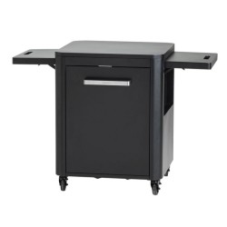 Trolley work table folding with 1 door black - Teknashop Ltd