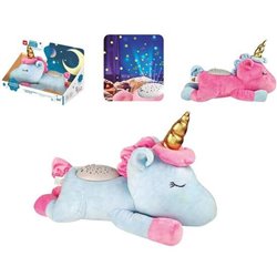 PELUCHE PROYECTOR MUSICAL UNICORNIO, CON LUCES Y SONIDOS 345X155X20CM - MODELOS SURTIDOS