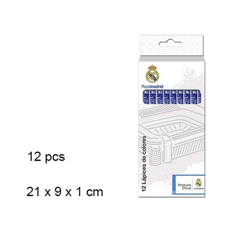 12 LAPICES DE COLORES REAL MADRID - Teknashop Ltd