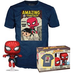 SET FIGURA POP &38 TEE MARVEL SPIDERMAN COMIC COVER