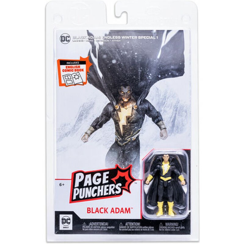 FIGURA BLACK ADAM + COMIC ENDGLESS DC COMICS 7CM