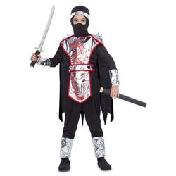 DISFRAZ NINJA DRAGON ARMADURA CON CAPA, CAMISETA, PANTALÓN, CINTURÓN Y VERDUGO TALLA 5-6 Y