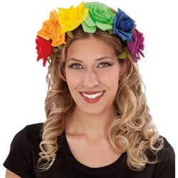 DIADEMA FLORES ARCO IRIS TALLA ÚNICA