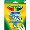 CRAYOLA ESTUCHE 12 ROTULADORES SÚPER PUNTA LAVABLES