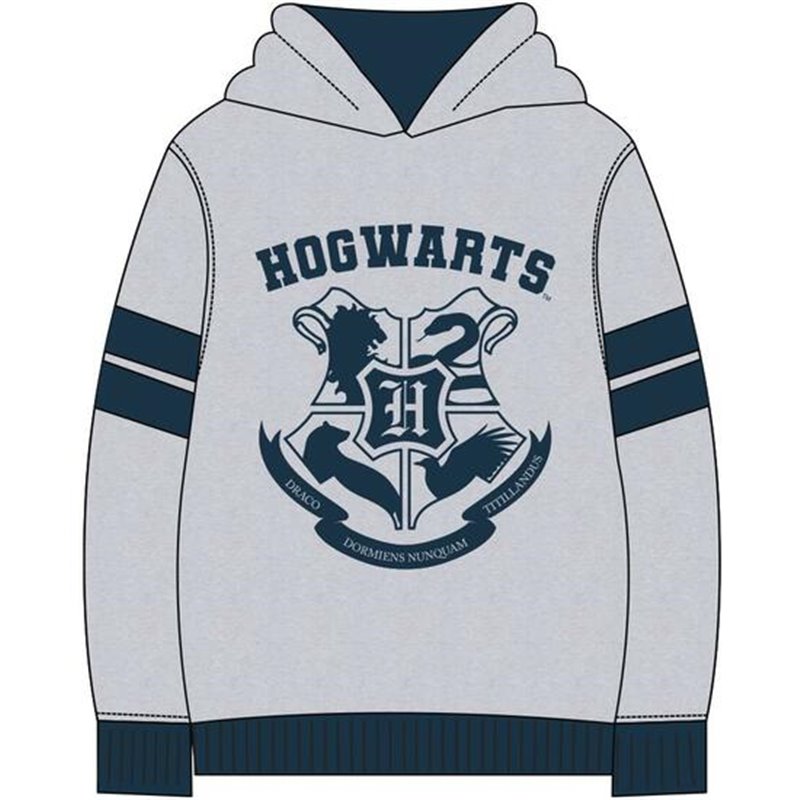 SUDADERA CON CAPUCHA COTTON BRUSHED HARRY POTTER GRAY