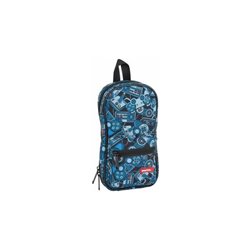 PLUMIER MOCHILA C/4 PORT. LLENOS SAFTA WELCOME GAMERS BLUE