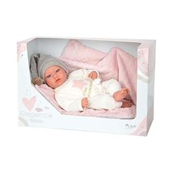 MUÑECA ELEGANCE ARIA ROSA CON PORTABEBE, INCLUYE CHUPETE (MUÑECO DE PESO)40 CM