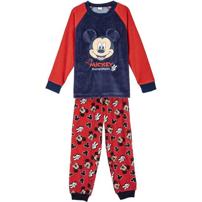 PIJAMA LARGO CORAL FLEECE APLICACIONES MICKEY