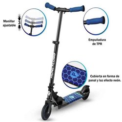 HONEYCOM SCOOTER WITH LED - BLUE / CON LUCES LED EN PLATAFORMA / RUEDA