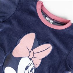 PIJAMA LARGO CORAL FLEECE APLICACIONES MINNIE