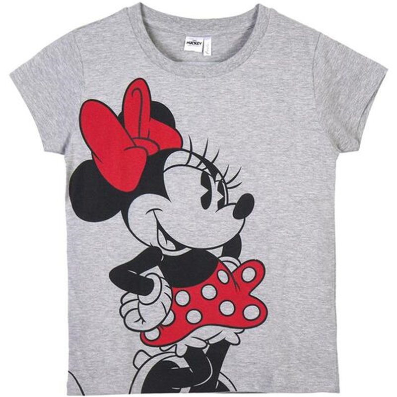 CAMISETA CORTA SINGLE JERSEY PUNTO MINNIE GRAY