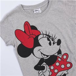 CAMISETA CORTA SINGLE JERSEY PUNTO MINNIE GRAY