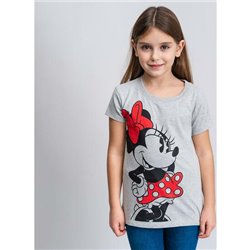 CAMISETA CORTA SINGLE JERSEY PUNTO MINNIE GRAY