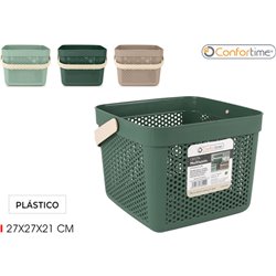 CESTA MULTIUSOS PLASTICO 27X27X21CM CONFORTIME