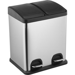 CUBO RECICLAJE SS C/PEDAL 2X15LTS CONFORTIME