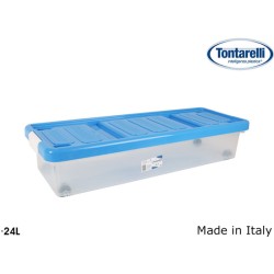 CAJA ALMACENAJE BAJA C/RUEDAS 24 L TRANS./AZUL - Teknashop Ltd