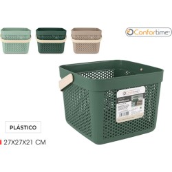 CESTA MULTIUSOS PLASTICO 27X27X21CM CONFORTIME - Teknashop Ltd