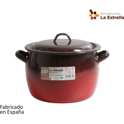 OLLA ABOMBADA C/TAPA 20CM - 5L FUEGO - Teknashop Ltd