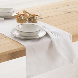 CAMINO DE MESA LINO 100% BLANCO - Teknashop Ltd