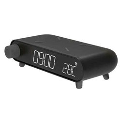 Alarm Clock KSIX Wireless loading Black (S1905454) - Teknashop Ltd