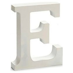 Letter E White Wood 2 x 11 cm (S3607653) - Teknashop Ltd