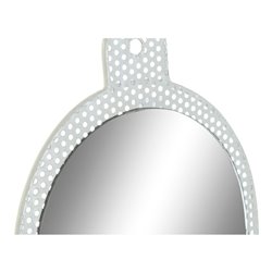 Wall mirror DKD Home Decor White Pink Metal Crystal 22 x 1,5 x 40 cm (2 Units) (S3014018) - Teknashop Ltd