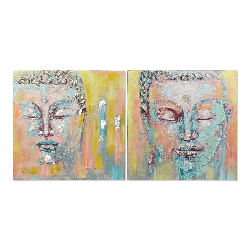 Painting DKD Home Decor Buda 100 x 3,5 x 100 cm Buddha Oriental (2 Units) (S3013546) - Teknashop Ltd