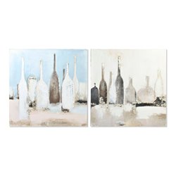 Painting DKD Home Decor CU-179188 Golden 100 x 4 x 100 cm Bottles Cottage (2 Units) (S3013570) - Teknashop Ltd