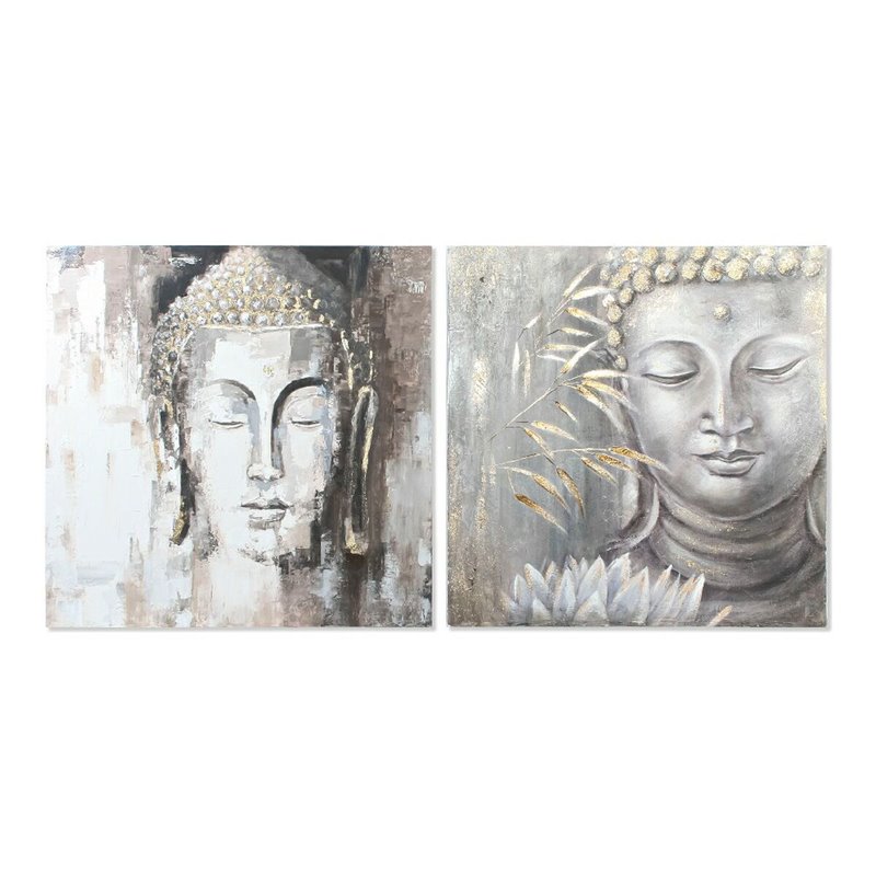 Painting DKD Home Decor CU-179192 100 x 3,8 x 100 cm Buddha Oriental (2 Units) (S3013574) - Teknashop Ltd