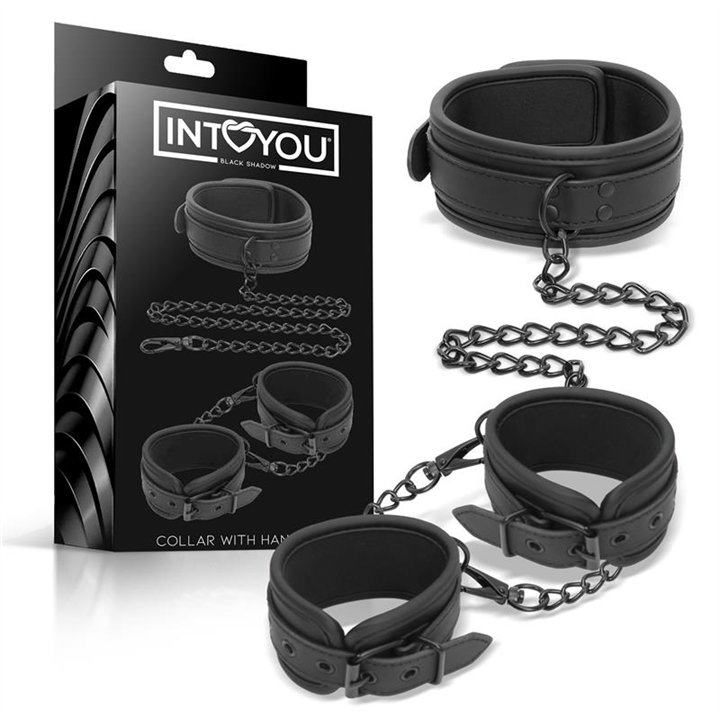 Collar and Hand Cuffs Set Vegan Leather - BS-093 - Teknashop Ltd