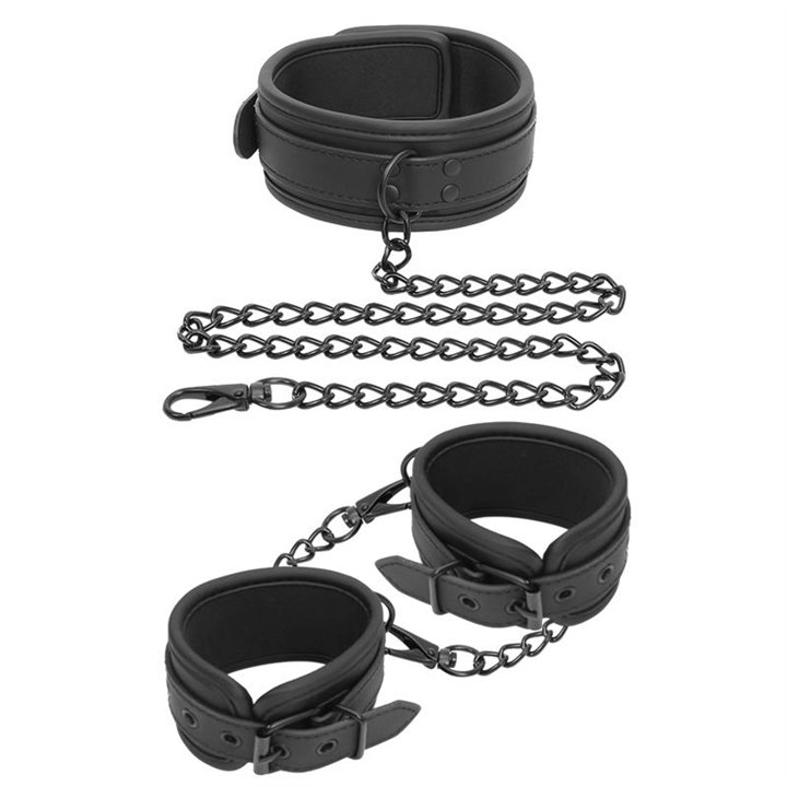 Collar and Hand Cuffs Set Vegan Leather - BS-093 - Teknashop Ltd