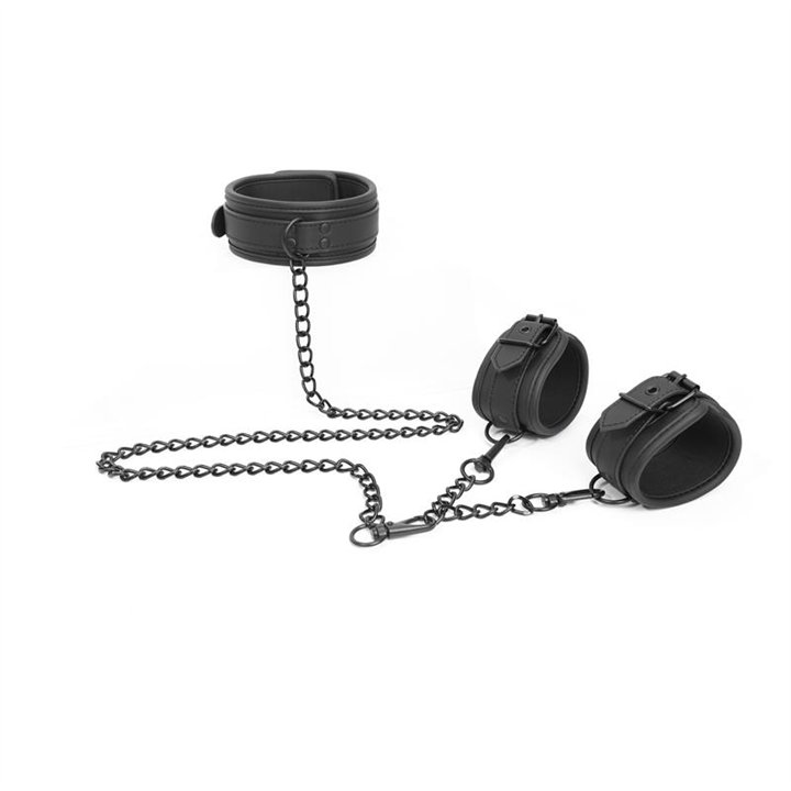 Collar and Hand Cuffs Set Vegan Leather - BS-093 - Teknashop Ltd